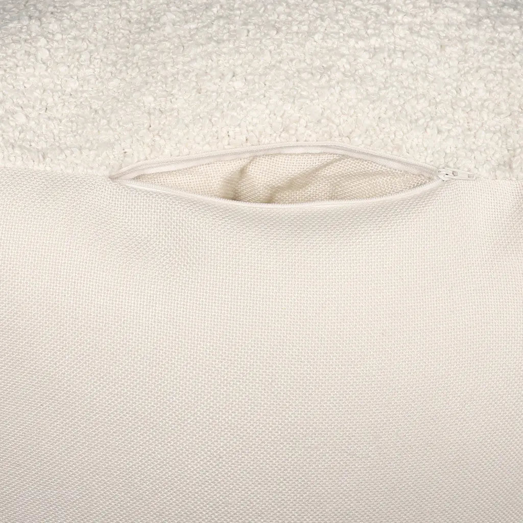 18" Ivory Polyester Cube Outdoor Pouf Ottoman Homeroots Outdoor