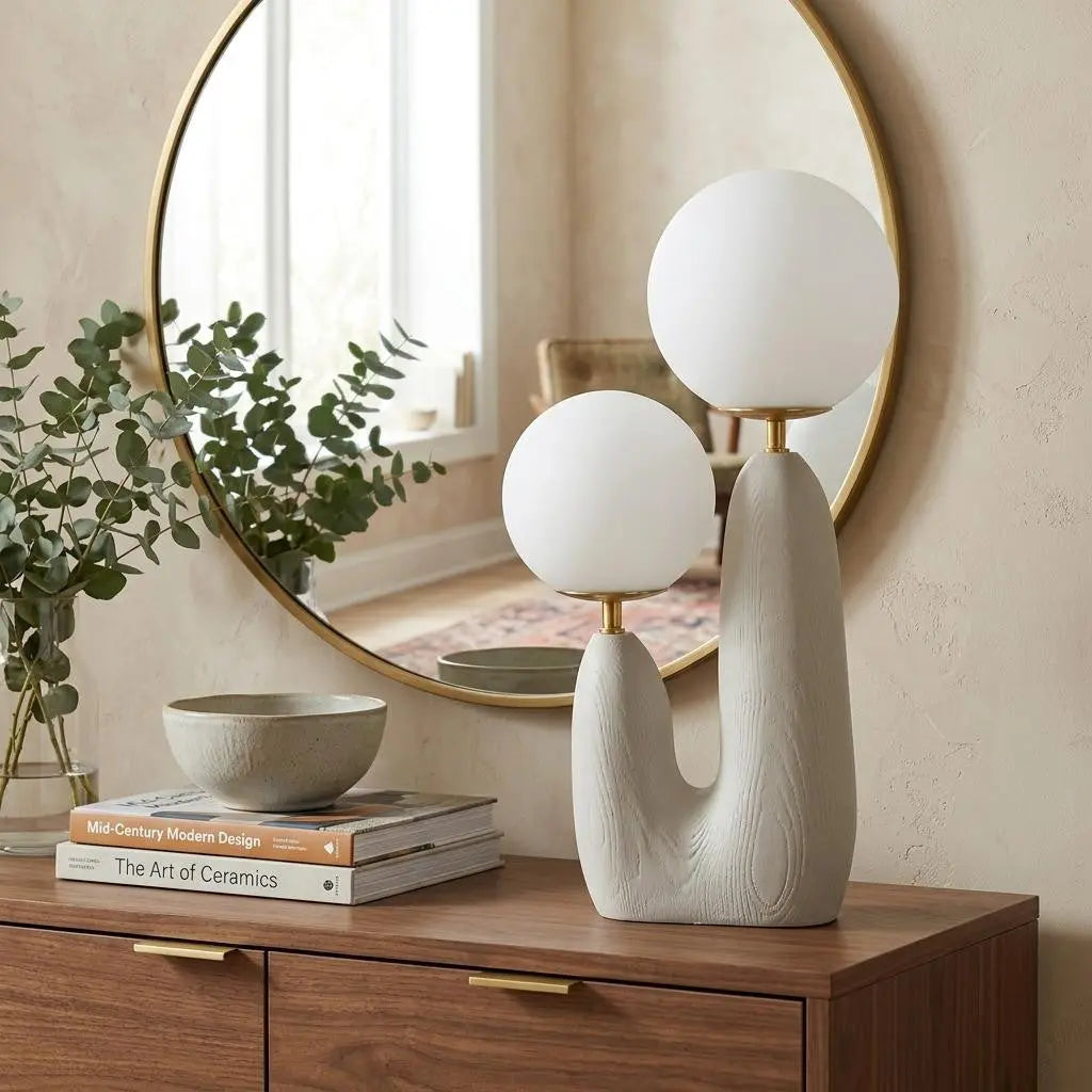 18" Light Gray Globe Globe Lamp Homeroots Lighting