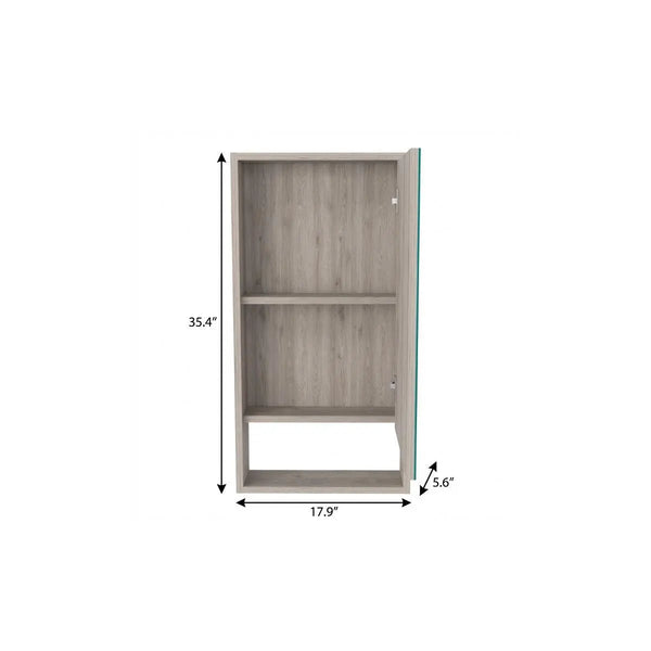 18" Light Gray Wood Floating Single Door Bathroom Vanity And Medicine Cabinet With Mirror Homeroots Bed & Bath