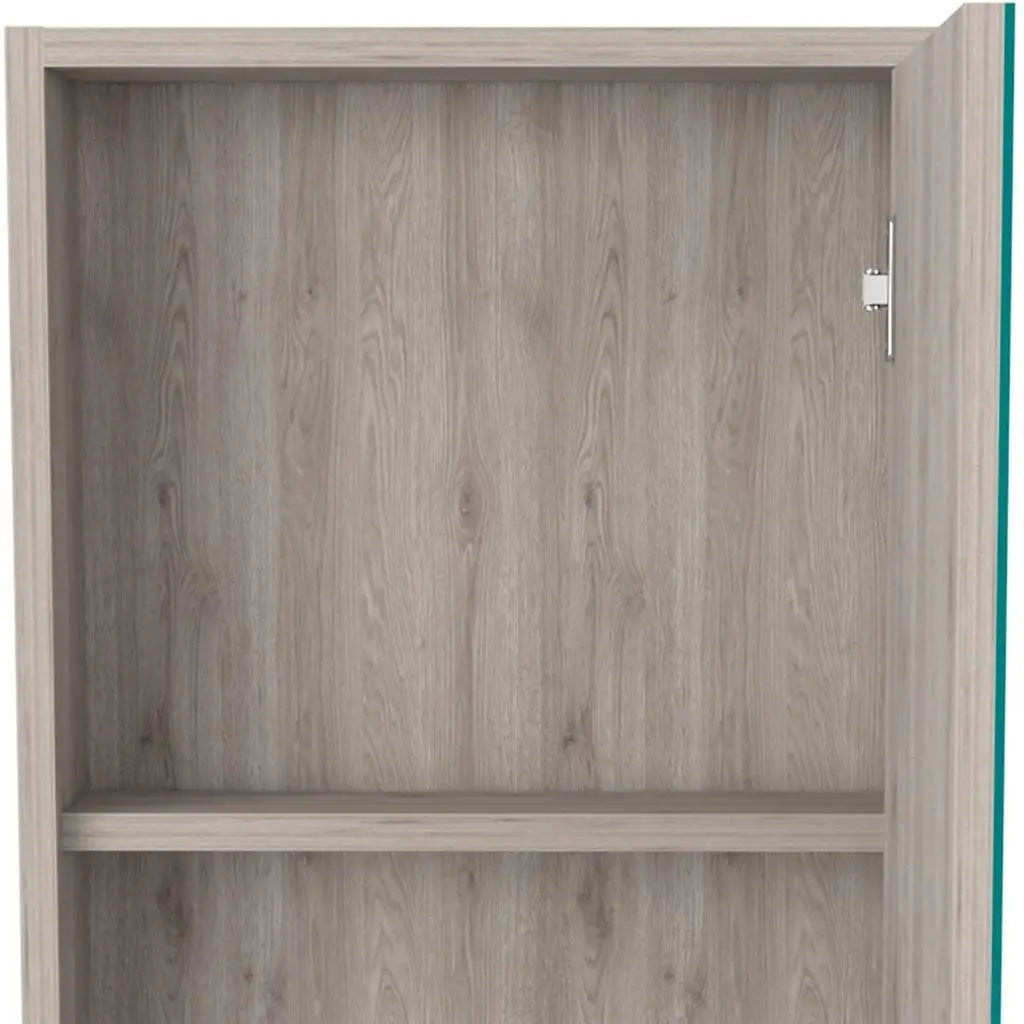 18" Light Gray Wood Floating Single Door Bathroom Vanity And Medicine Cabinet With Mirror Homeroots Bed & Bath