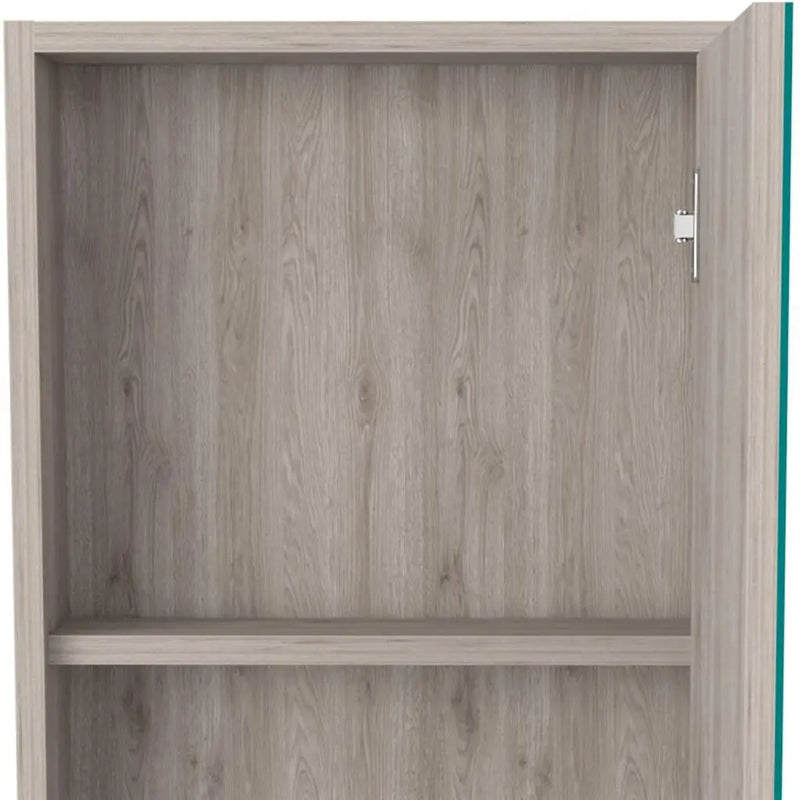 18" Light Gray Wood Floating Single Door Bathroom Vanity And Medicine Cabinet With Mirror Homeroots Bed & Bath