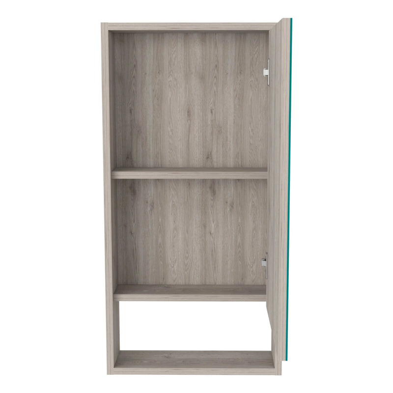 18" Light Gray Wood Floating Single Door Bathroom Vanity And Medicine Cabinet With Mirror Homeroots Bed & Bath