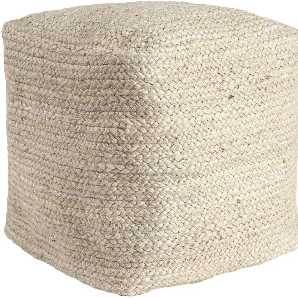 18" Natural Jute Pouf Ottoman Homeroots Living Room