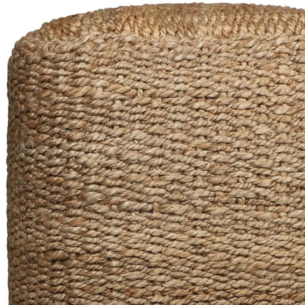 18" Natural Jute Woven Blend Cube Pouf Ottoman Homeroots Living Room