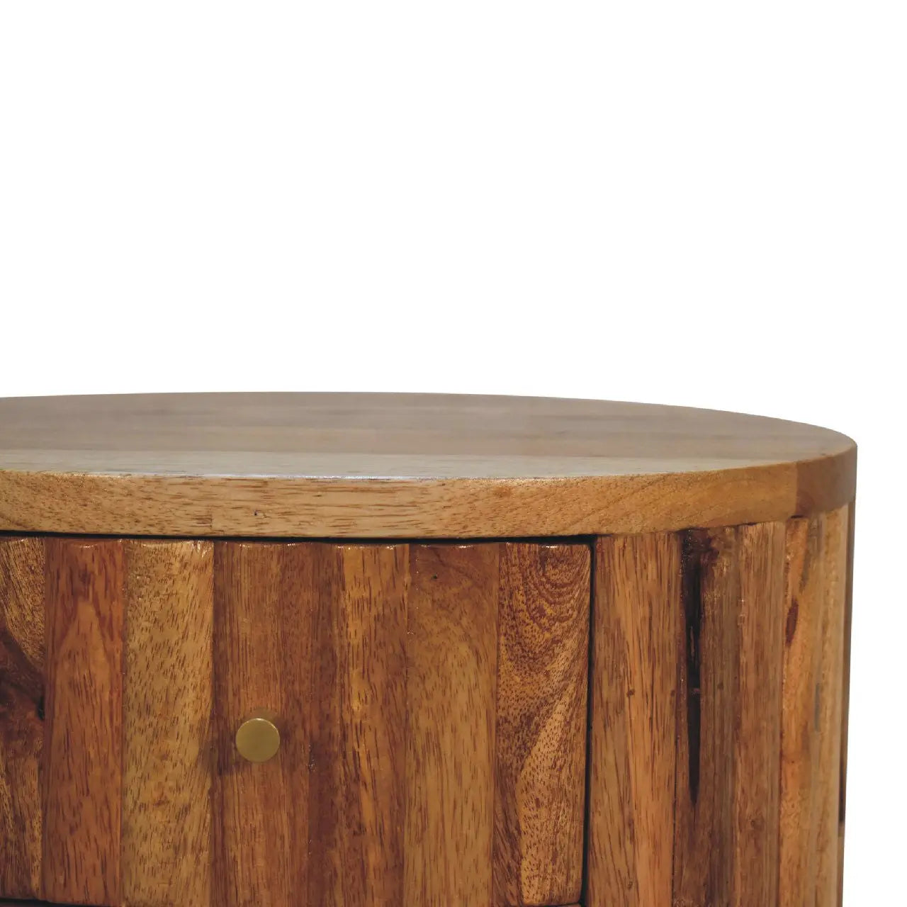 18" Natural Solid Wood Oval Two Drawer Nightstand Homeroots Bed & Bath