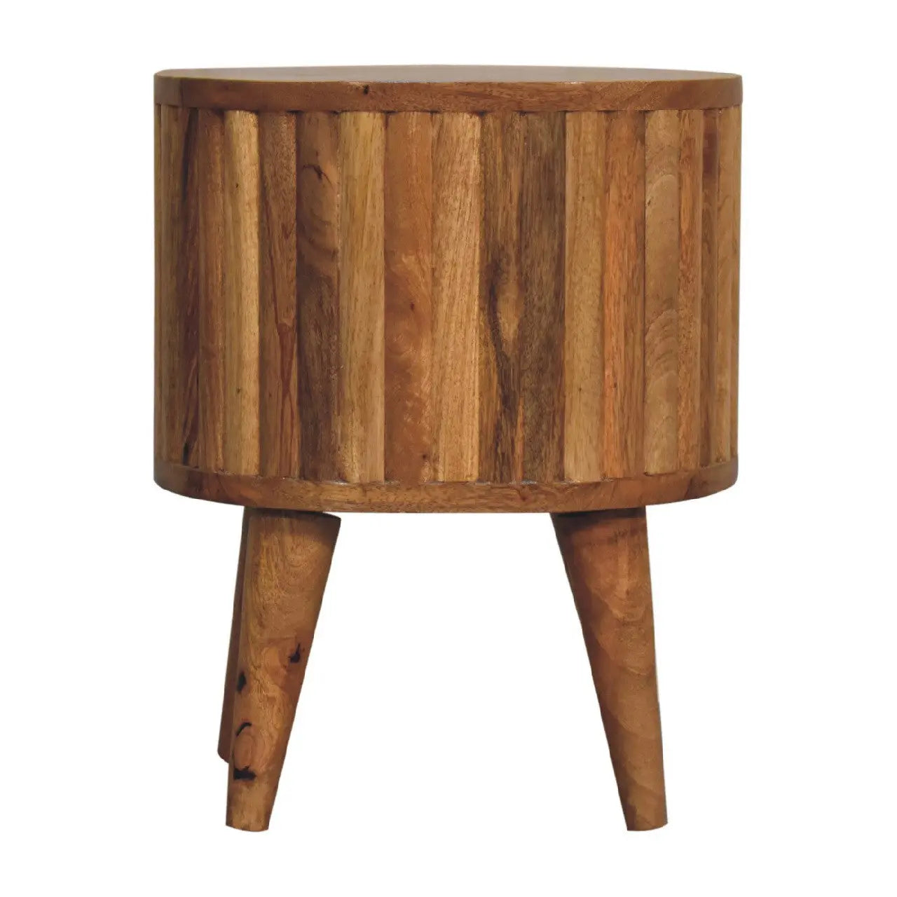 18" Natural Solid Wood Oval Two Drawer Nightstand Homeroots Bed & Bath