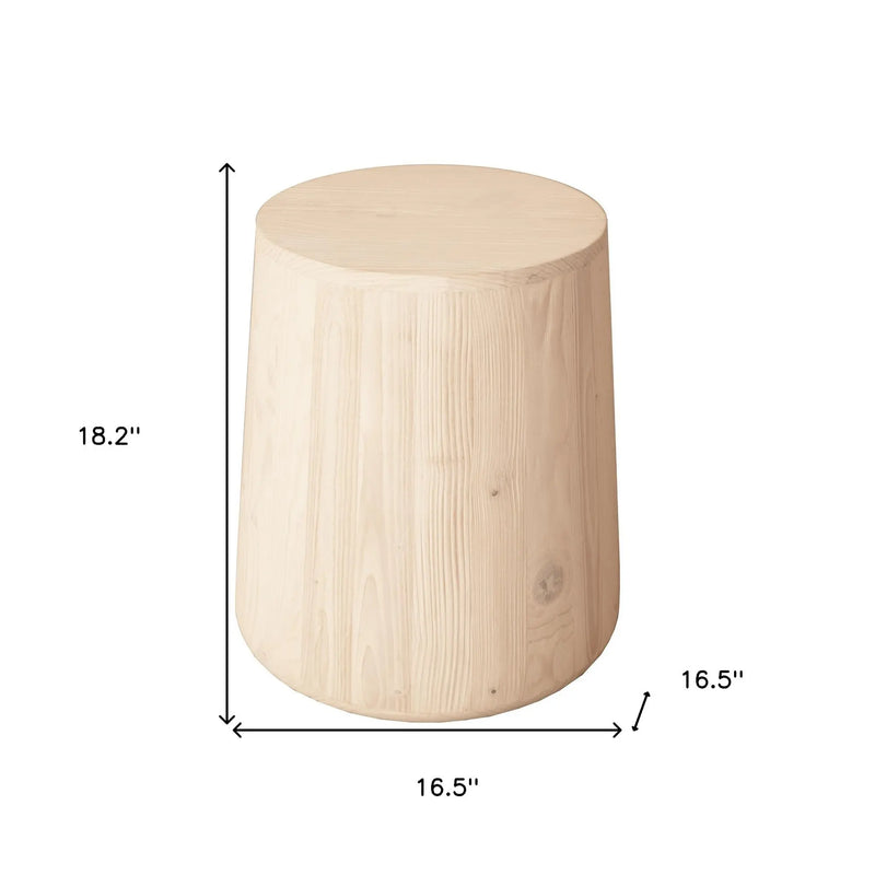 18" Natural Solid Wood Round End Table Homeroots Living Room