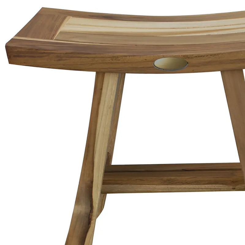 18" Natural Teak Rectangular Shower Bench Homeroots Bed & Bath