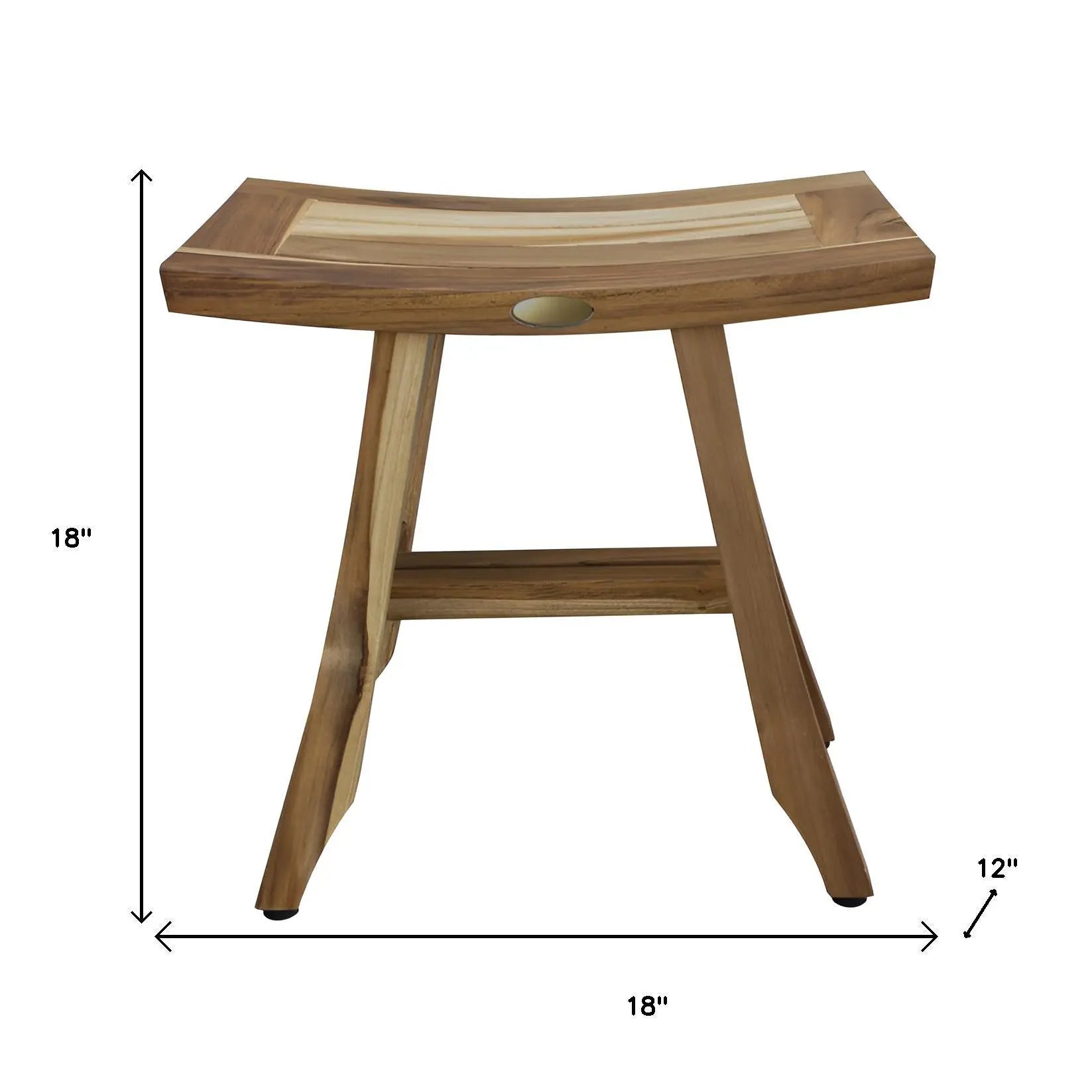 18" Natural Teak Rectangular Shower Bench Homeroots Bed & Bath