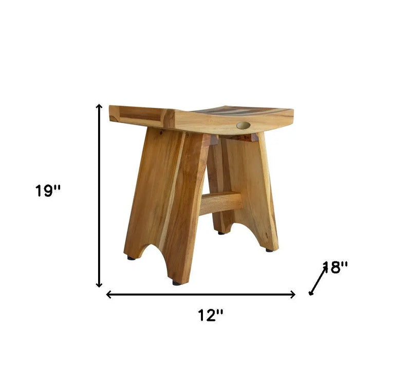 18" Natural Teak Rectangular Shower Bench Homeroots Bed & Bath