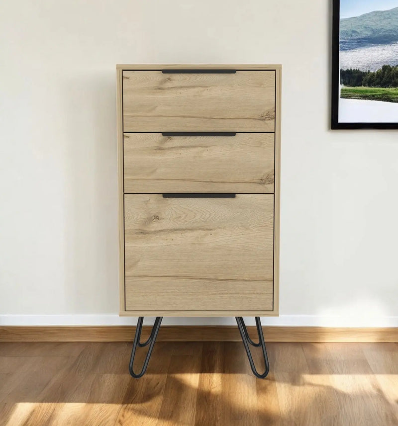 18" Natural Three Drawer Standard Chest Homeroots Bed & Bath