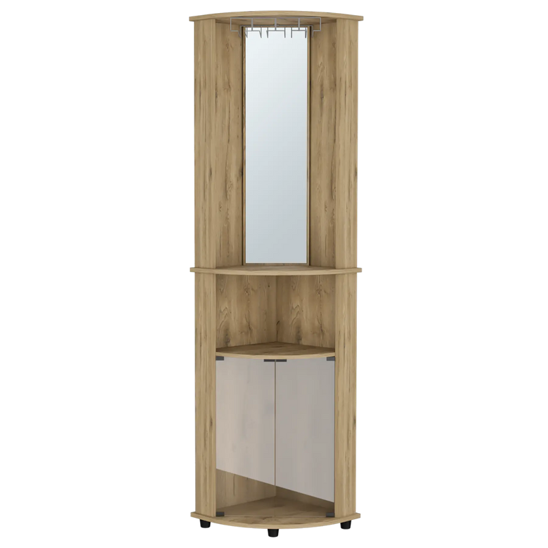 18" Natural Wood Corner Bar Cabinet Homeroots Kitchen & Dining