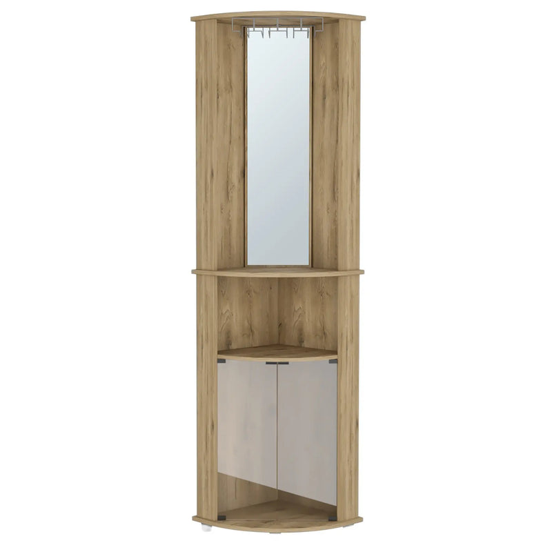 18" Natural Wood Corner Bar Cabinet Homeroots Kitchen & Dining