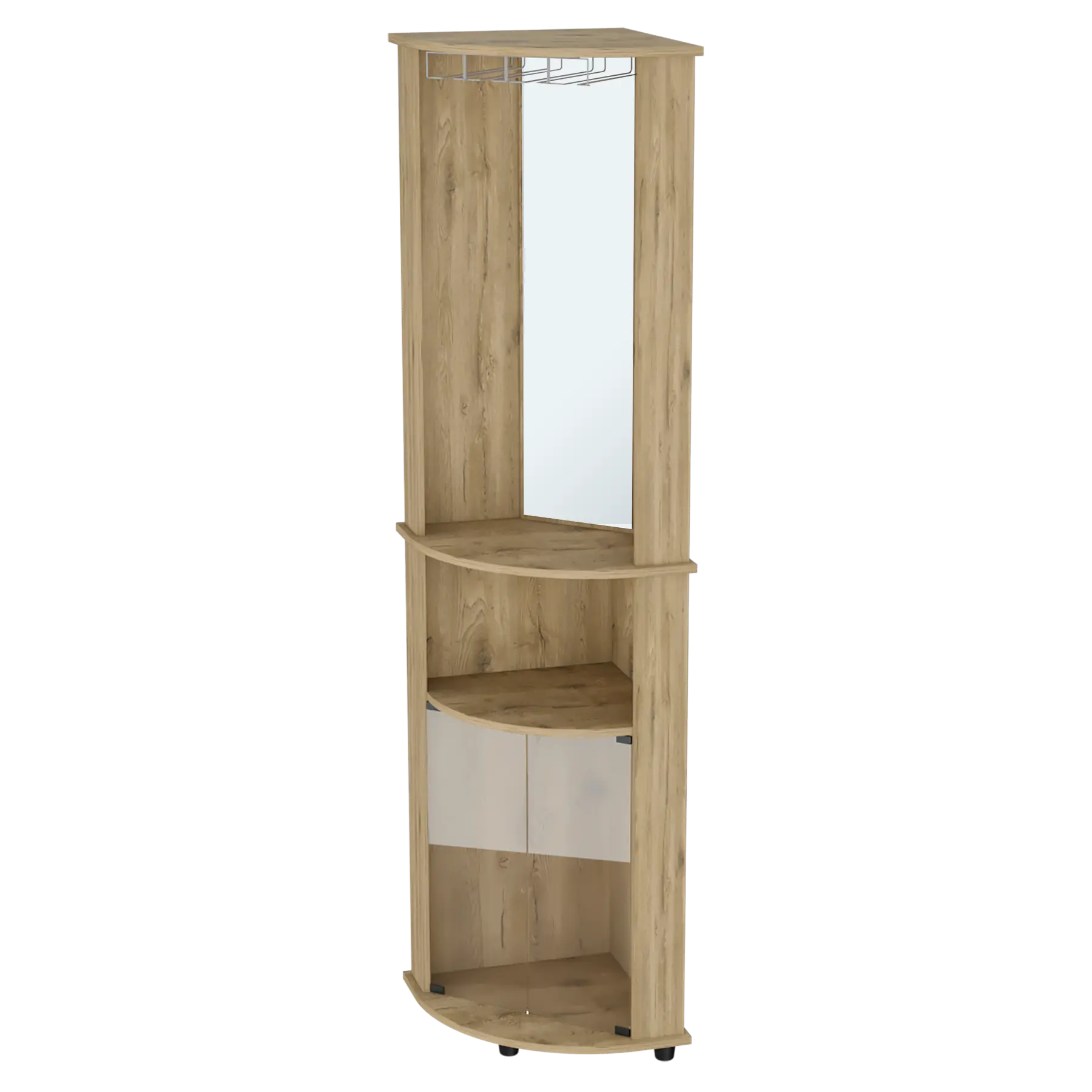 18" Natural Wood Corner Bar Cabinet Homeroots Kitchen & Dining