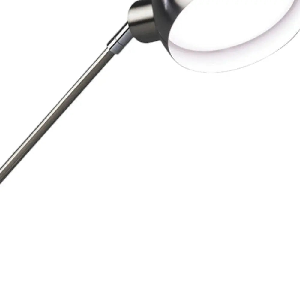 18" Nickel Metal Adjustable Swing Arm LED Desk Lamp With USB Homeroots Lighting