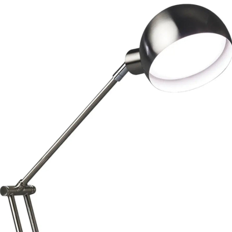 18" Nickel Metal Adjustable Swing Arm LED Desk Lamp With USB Homeroots Lighting