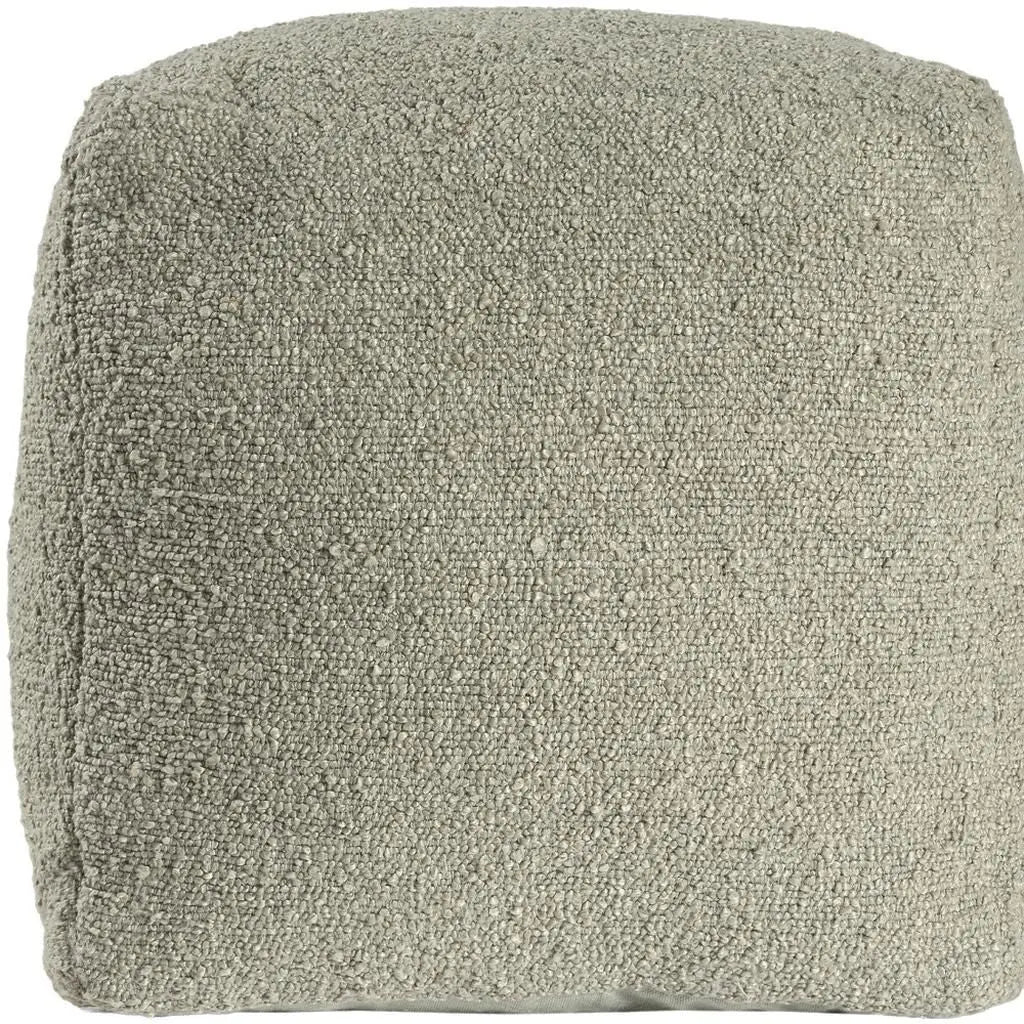 18" Sage Boucle Pouf Ottoman Homeroots Living Room