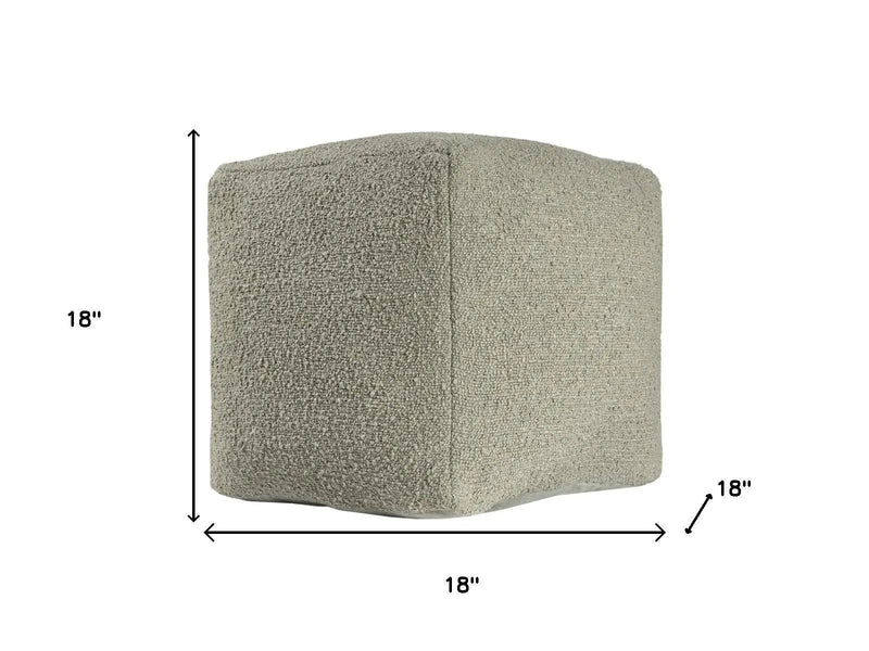 18" Sage Boucle Pouf Ottoman Homeroots Living Room