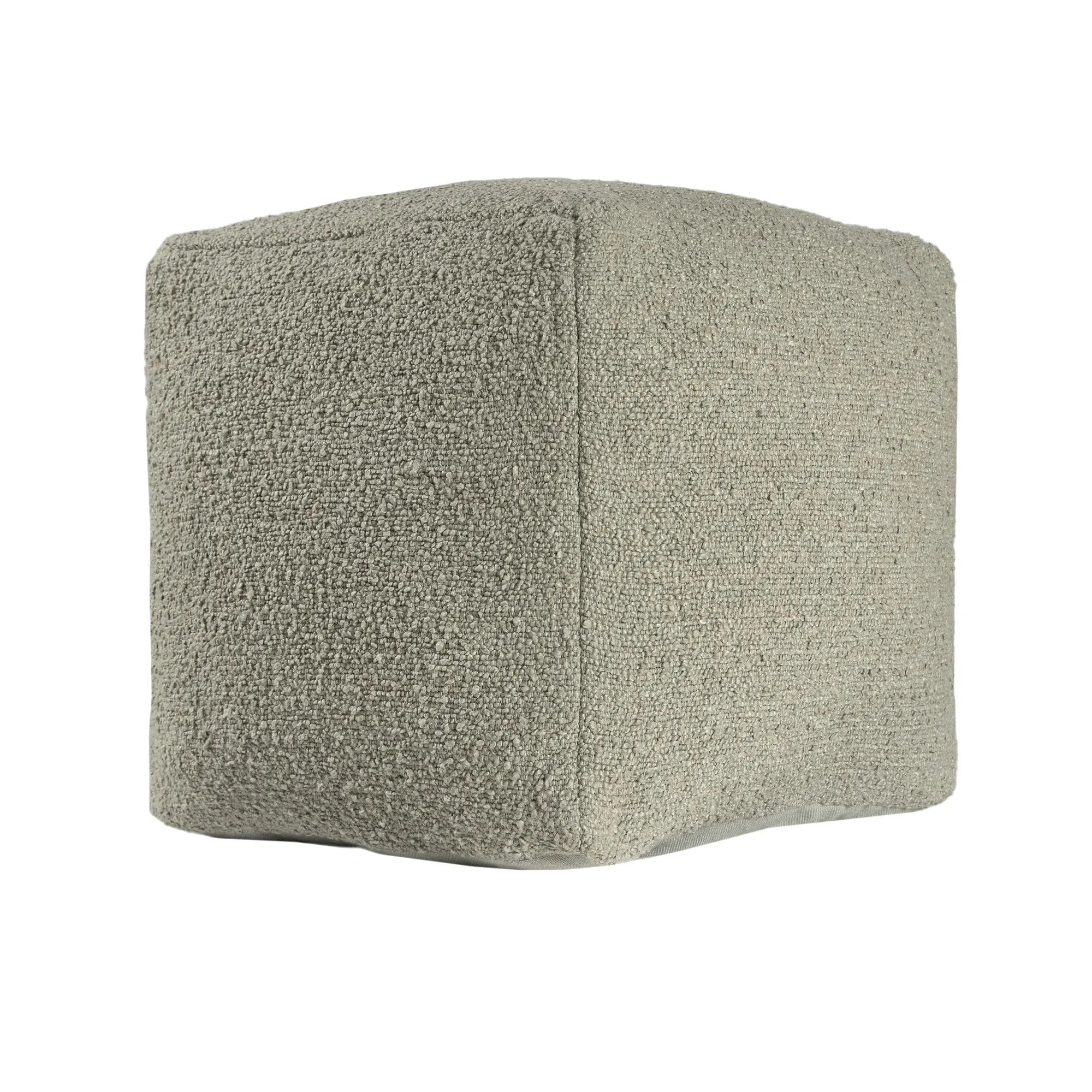 18" Sage Boucle Pouf Ottoman Homeroots Living Room