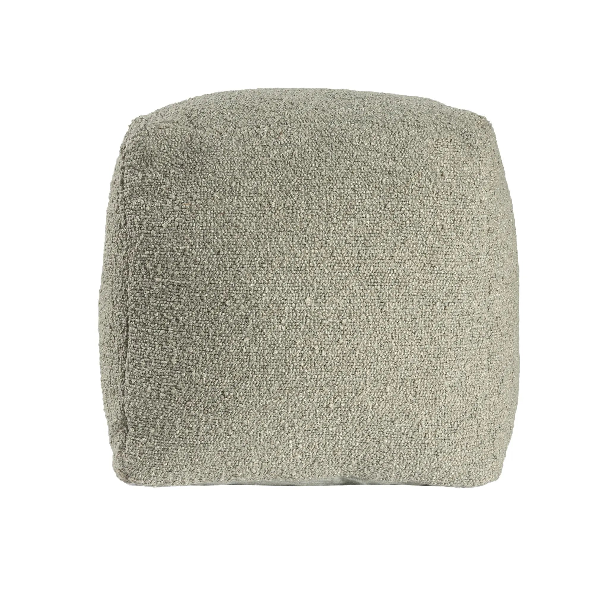18" Sage Boucle Pouf Ottoman Homeroots Living Room