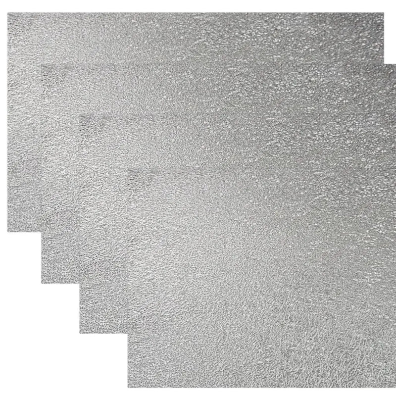 18" Set of Four Silver Vinyl Placemats Homeroots Kitchen & Dining