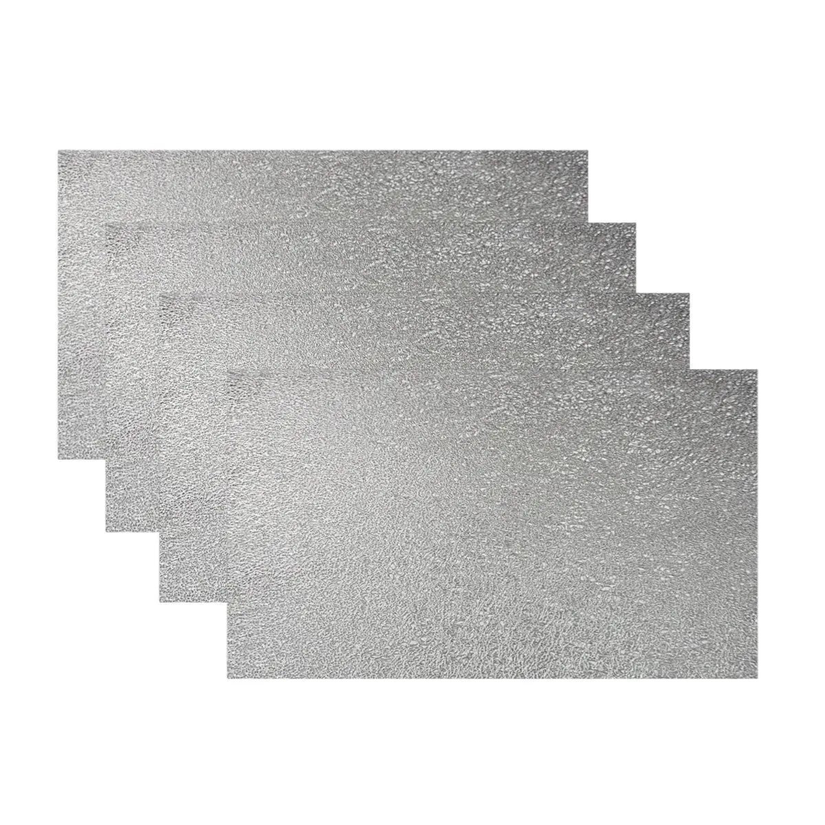 18" Set of Four Silver Vinyl Placemats Homeroots Kitchen & Dining