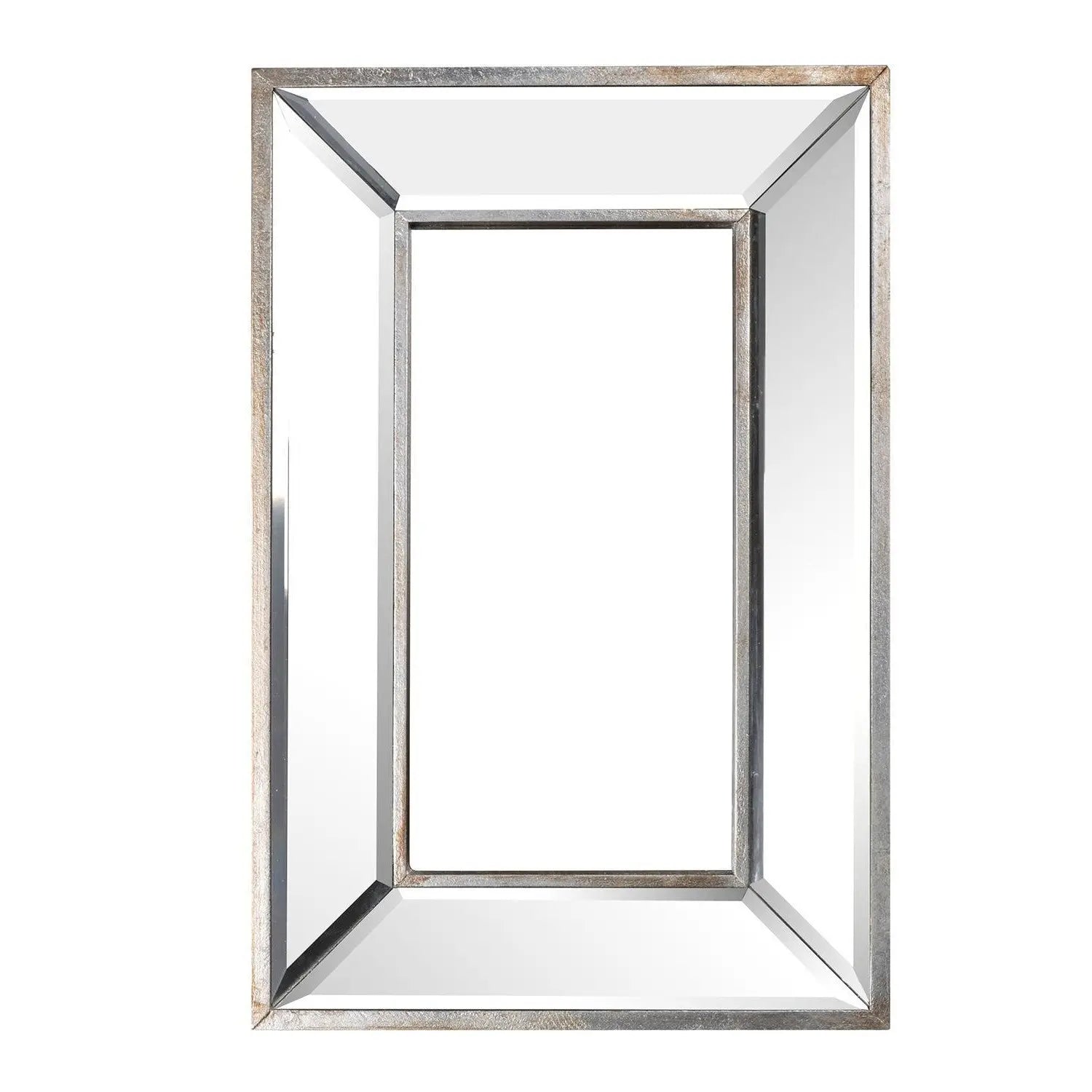 18" Silver Beveled Glass Framed Accent Mirror - GreatEagleInc