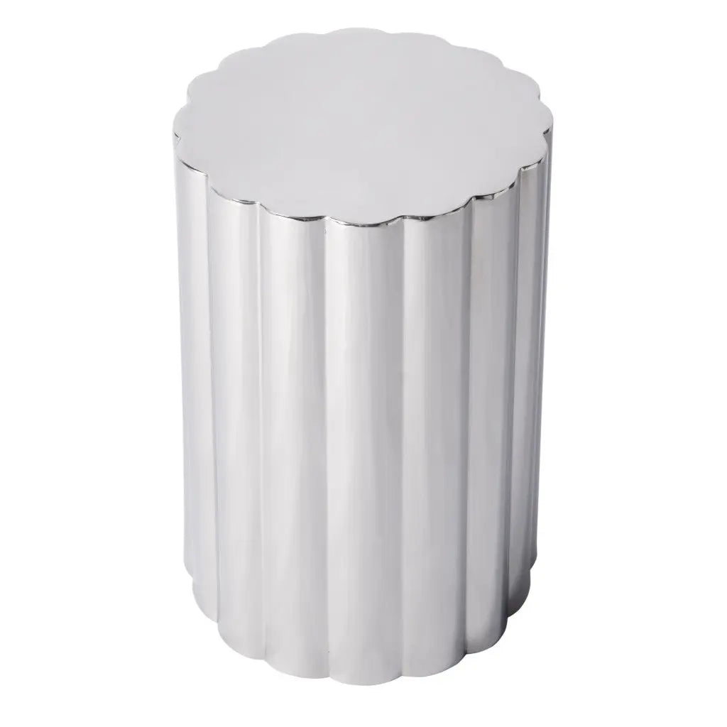 18" Silver Stainless Steel Block End Table - GreatEagleInc
