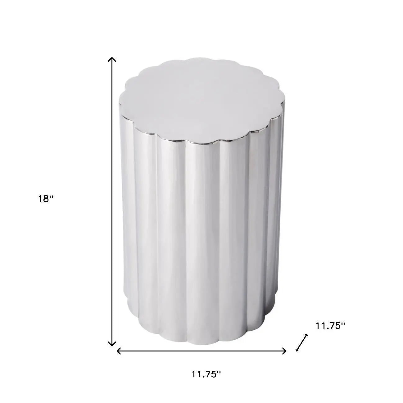 18" Silver Stainless Steel Block End Table - GreatEagleInc