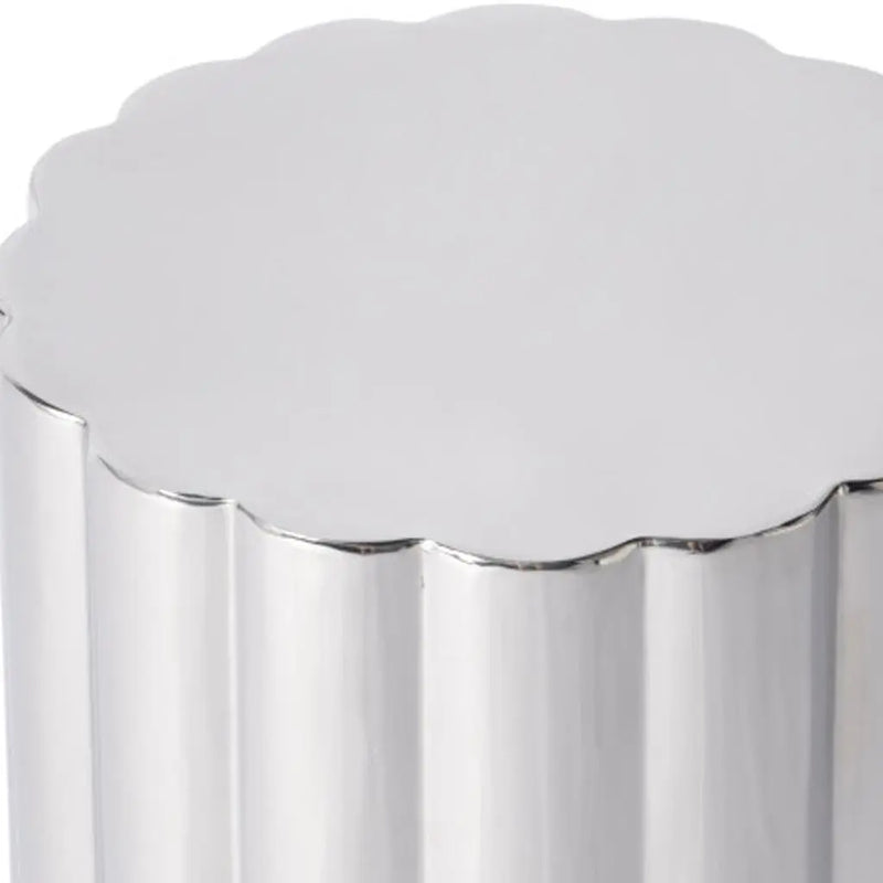 18" Silver Stainless Steel Block End Table - GreatEagleInc