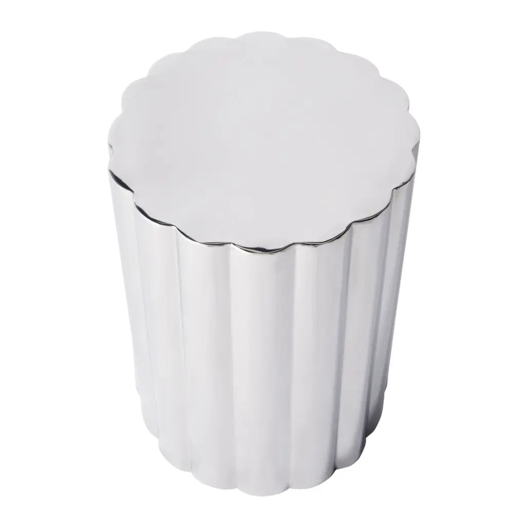 18" Silver Stainless Steel Block End Table - GreatEagleInc