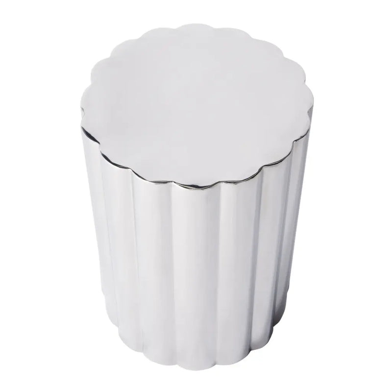 18" Silver Stainless Steel Block End Table - GreatEagleInc