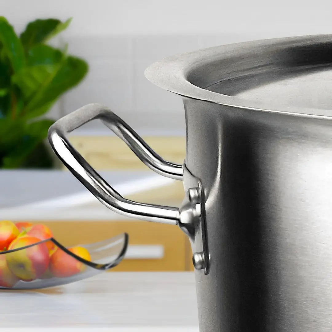 18" Silver Stainless Steel Stock Pot Homeroots Kitchen & Dining