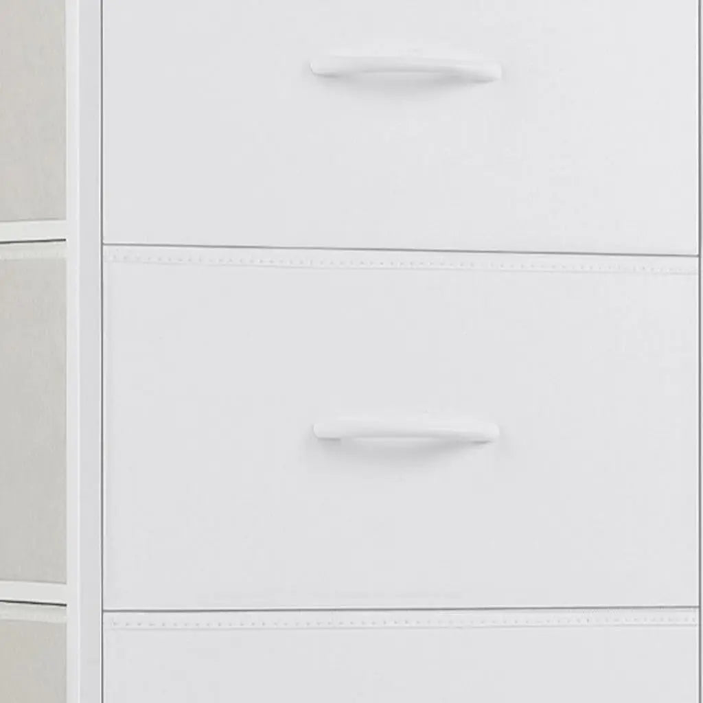 18" White Fabric Wood and Metal Four Drawer Lingerie Chest Homeroots Bed & Bath