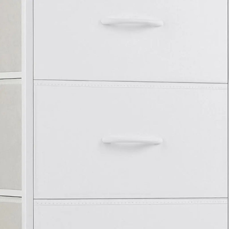 18" White Fabric Wood and Metal Four Drawer Lingerie Chest Homeroots Bed & Bath