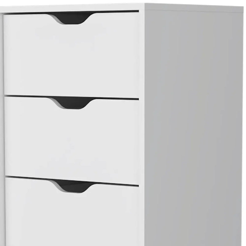 18" White Five Drawer Dresser Homeroots Bed & Bath