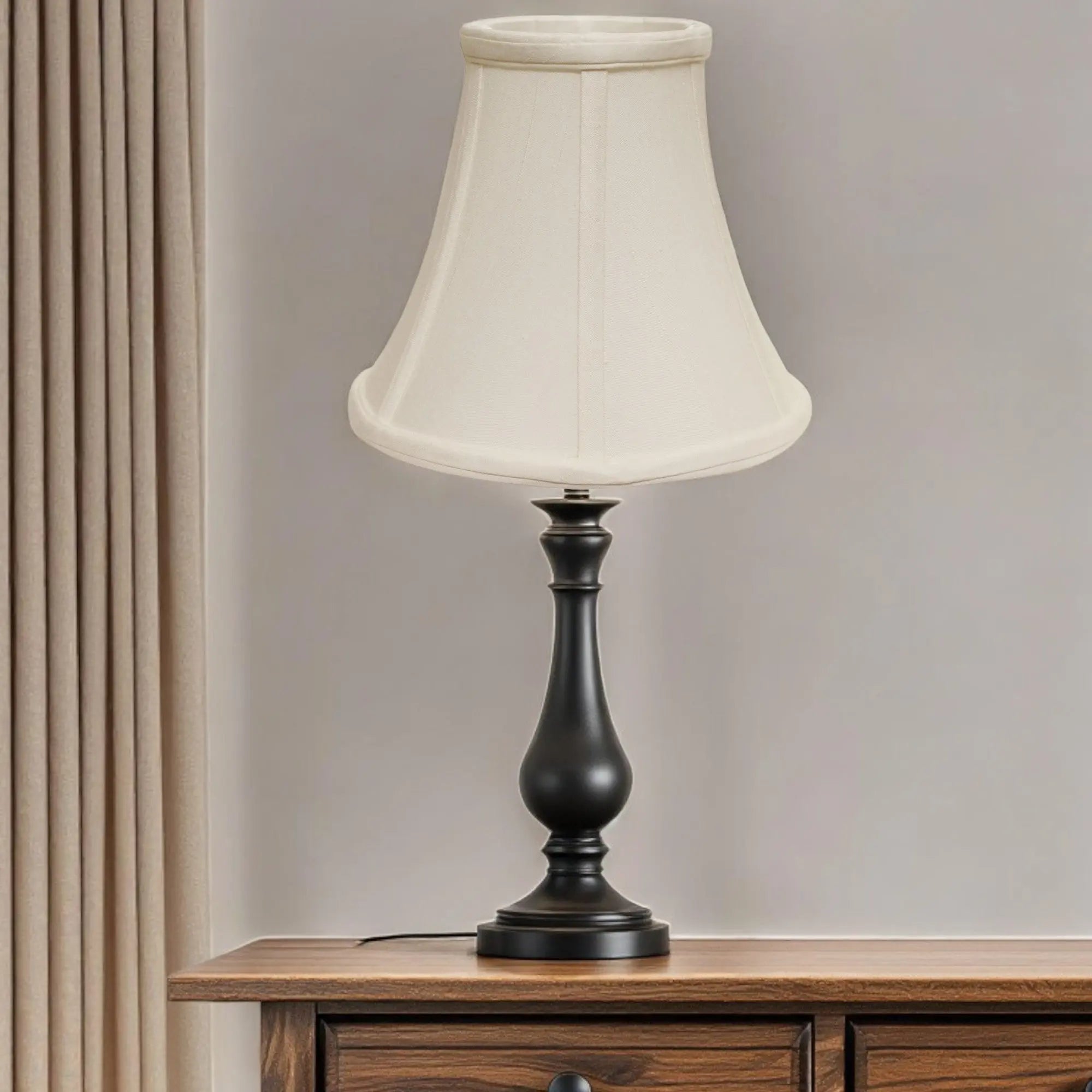 18" White Premium Bell Monay Shantung Lampshade Homeroots Lighting