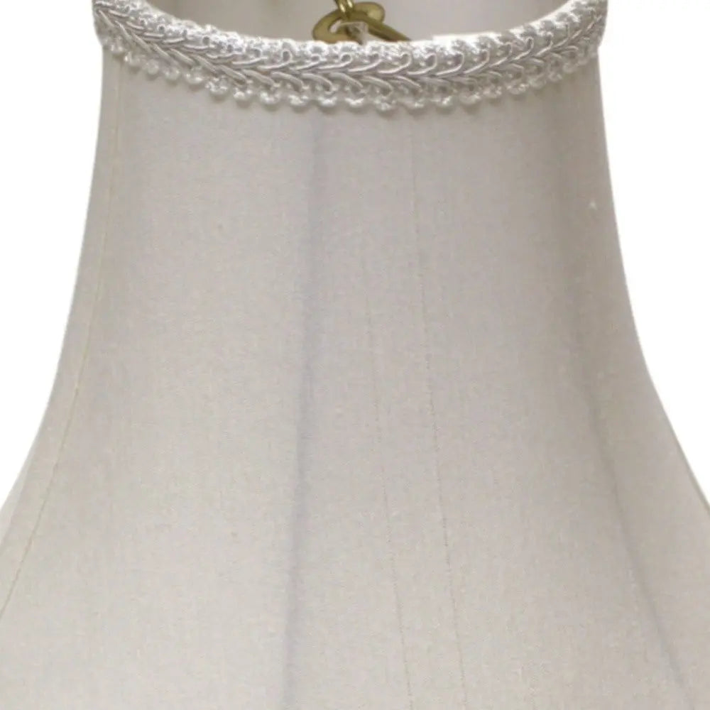 18" White Slanted Scallop Bell Monay Shantung Lampshade Homeroots Lighting