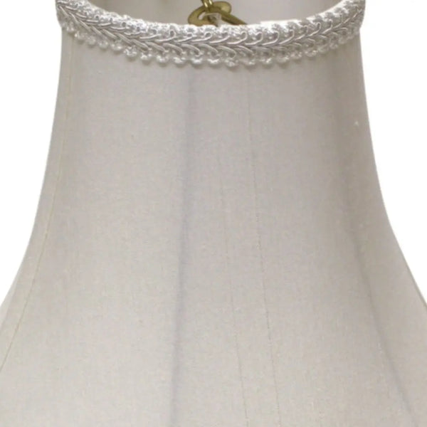 18" White Slanted Scallop Bell Monay Shantung Lampshade Homeroots Lighting