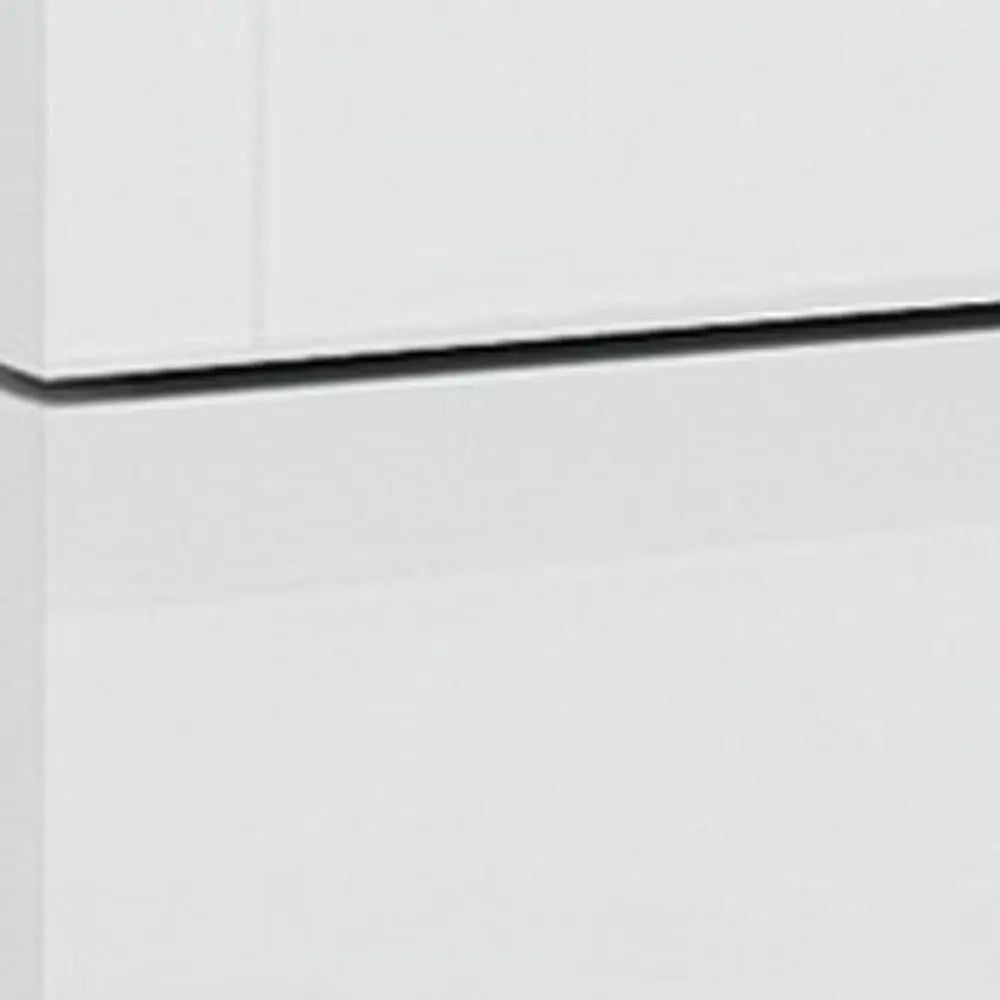 18" White Solid and Manufactured Wood And Mirrored Glass Two Drawer Nightstand Homeroots Bed & Bath