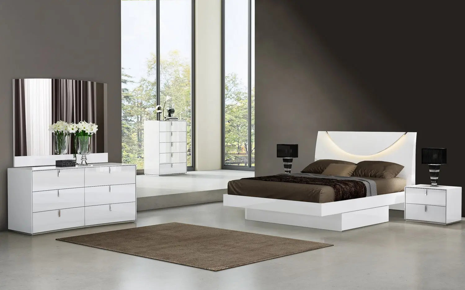 18" White Two Drawers Manufactured Wood Nightstand Homeroots Bed & Bath