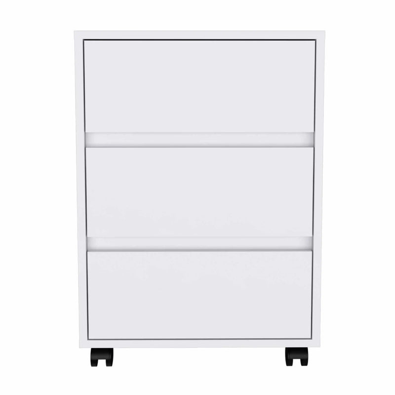 18" White Wood Accent Cabinet With Three Drawers Homeroots Kitchen & Dining