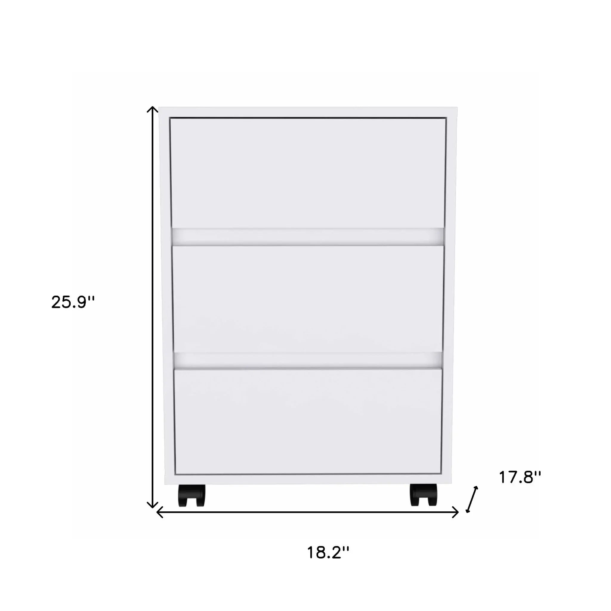 18" White Wood Accent Cabinet With Three Drawers Homeroots Kitchen & Dining