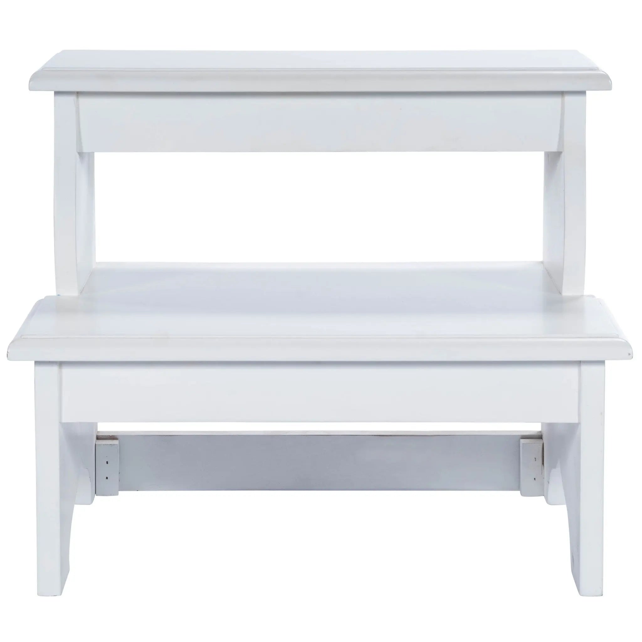 18" White Wood Footstool - GreatEagleInc