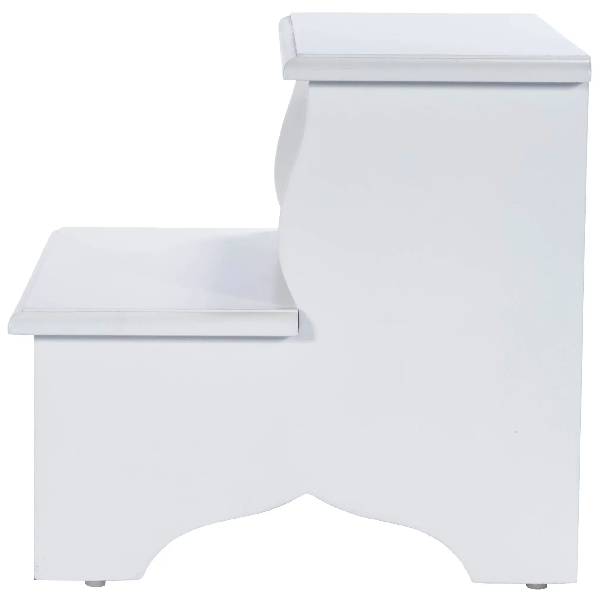 18" White Wood Footstool - GreatEagleInc