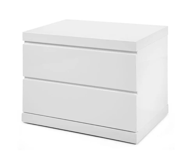 18" White Wood Two Drawer Nightstand Homeroots Bed & Bath