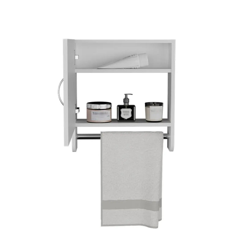 18" White Wood, Metal Floating Bathroom Vanity And Medicine Cabinet With Mirror - GreatEagleInc