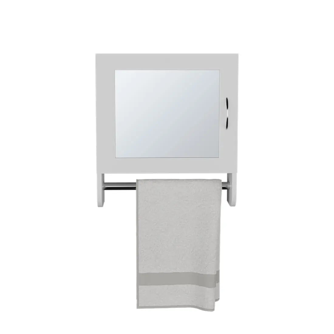 18" White Wood, Metal Floating Bathroom Vanity And Medicine Cabinet With Mirror - GreatEagleInc