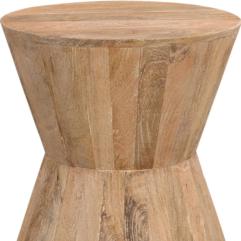 18" Wood Brown And Brown Wood Solid Wood Round End Table Homeroots Living Room