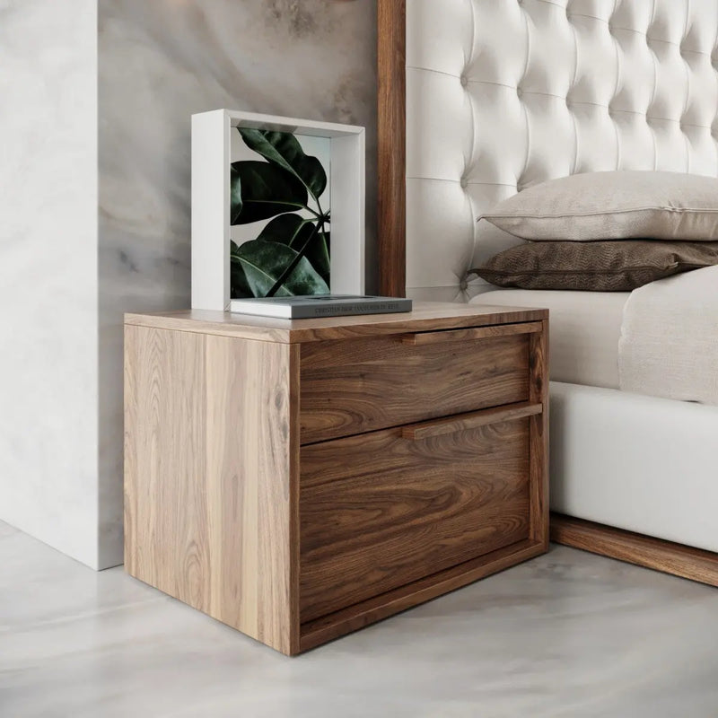 18" Wood Two Drawer Nightstand Homeroots Bed & Bath